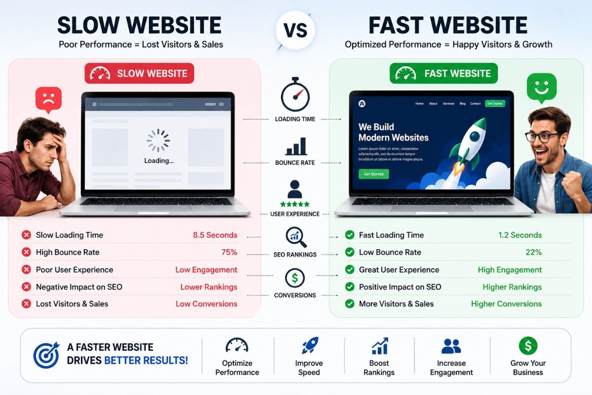 Slow vs Fast WordPress Website