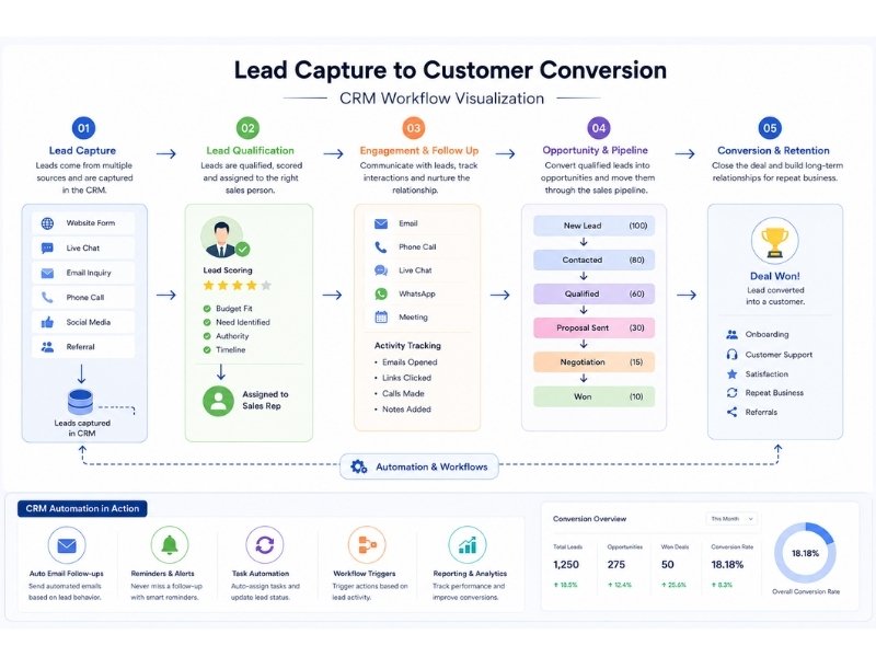 lead management workflow concept
