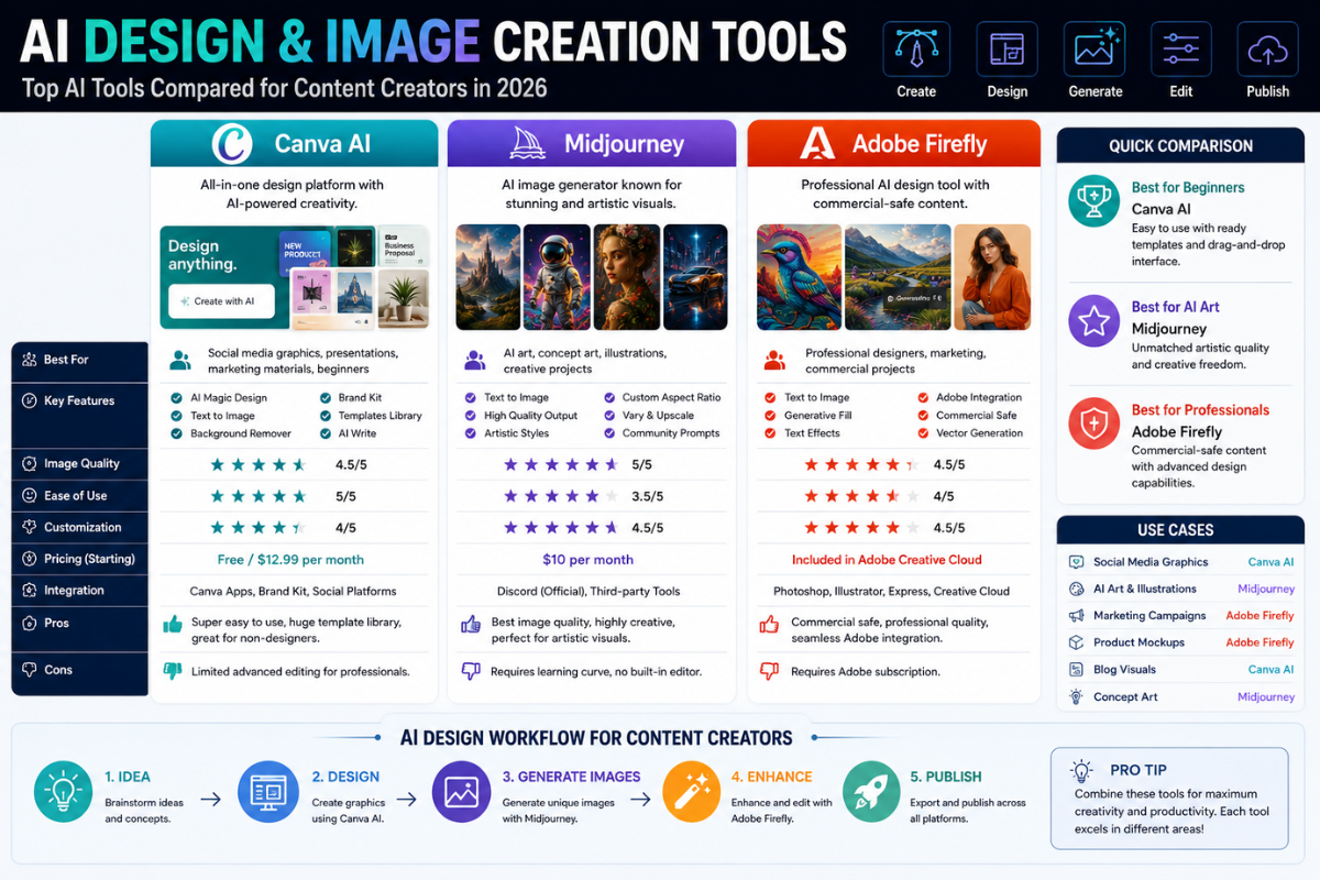 AI image and design tools workflow for content creation