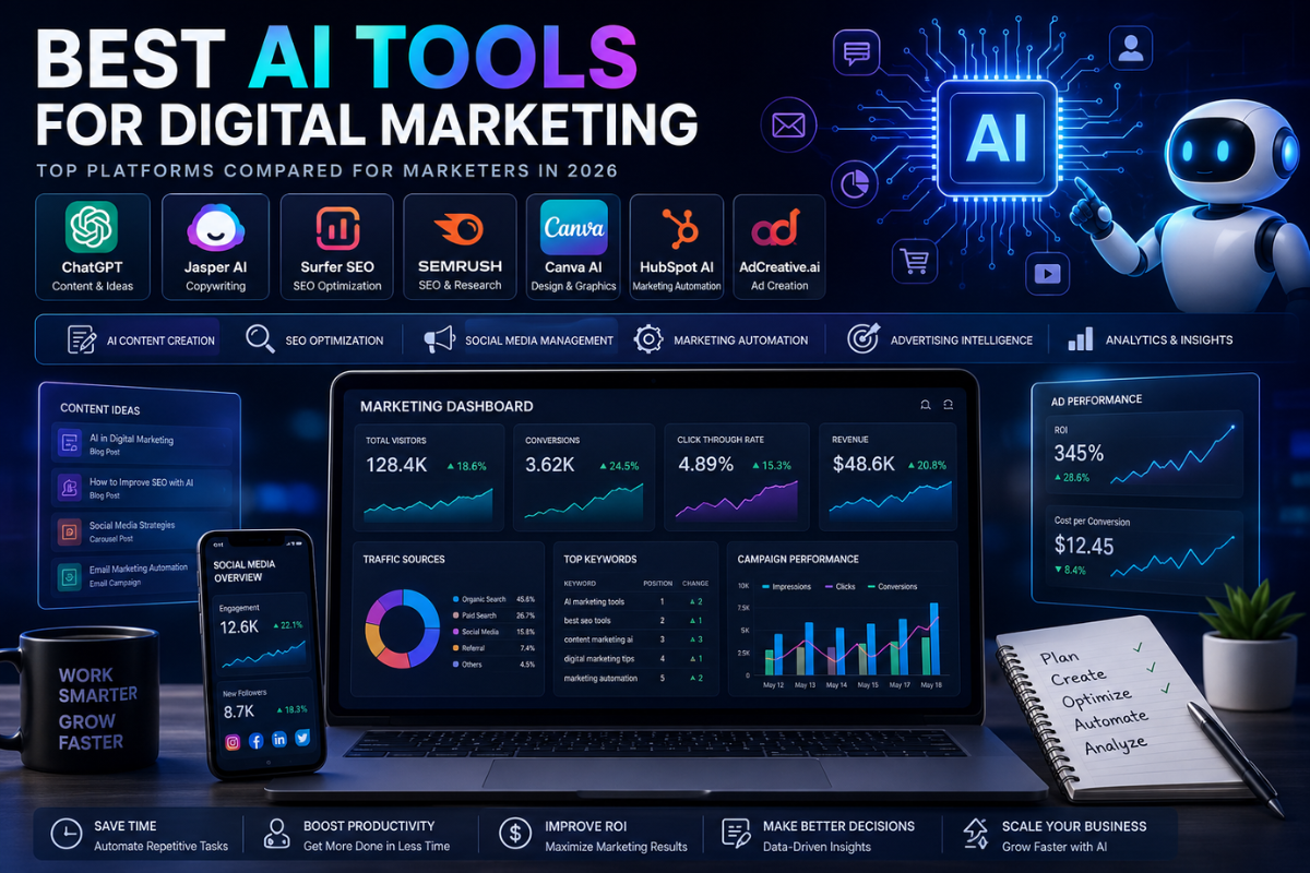 best AI tools for digital marketing dashboard comparison